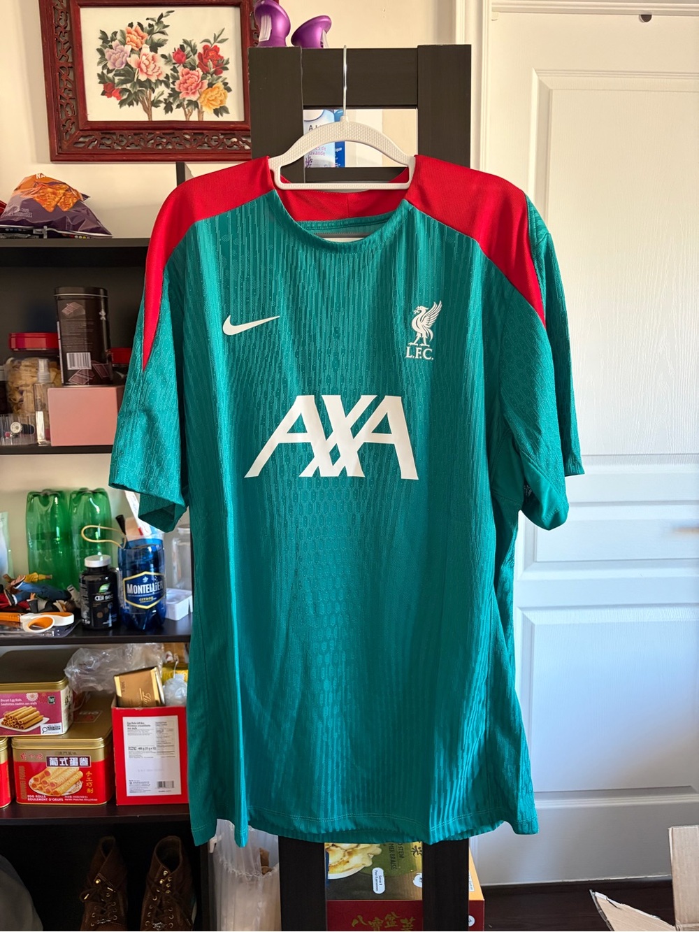 Nike Men's Teal and Red Liverpool Training Jersey